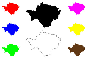 Surakarta city (Republic of Indonesia, Region Java) map vector illustration, scribble sketch Solo map