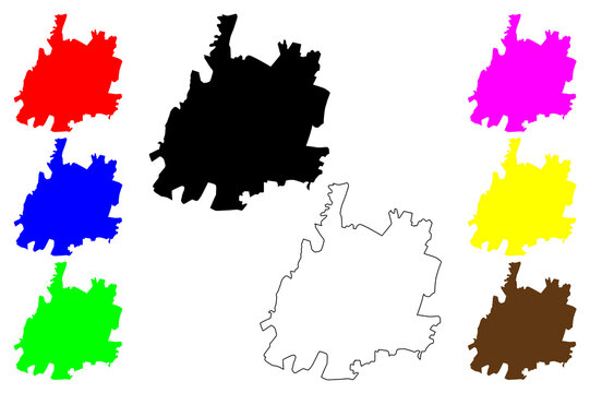 Serang city (Republic of Indonesia, Region Java) map vector illustration, scribble sketch Serang map