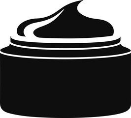 Hydrating Gel Cream Jar Silhouette Vector Illustration