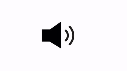 abstract sound icon audio speech frequency speaker animation on a black background. Volume waveform with sound wave animated