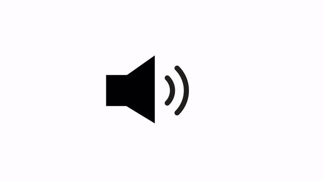 abstract sound icon audio speech frequency speaker animation on a black background. Volume waveform with sound wave animated