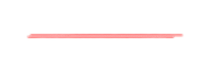 Red neon horizontal line isolated on transparent background. Glowing red line with light effect. Continuous line with glowing edges. Light line, glow effect, PNG.