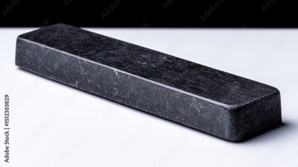 Poster a black rectangular object with a rough texture.