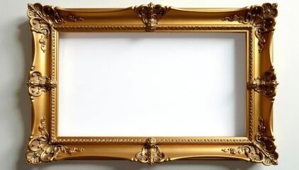 Ornate golden picture frame, ready for your design , image, photography, art frame
