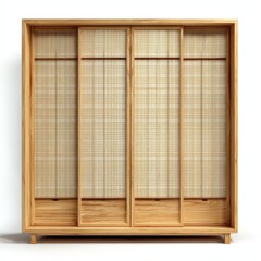 Elegant Wooden Wardrobe with Sliding Shoji Doors and Drawers Modern Asian Inspired Furniture Design