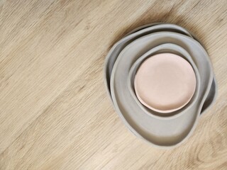 handmade ceramic plates with earthy colors