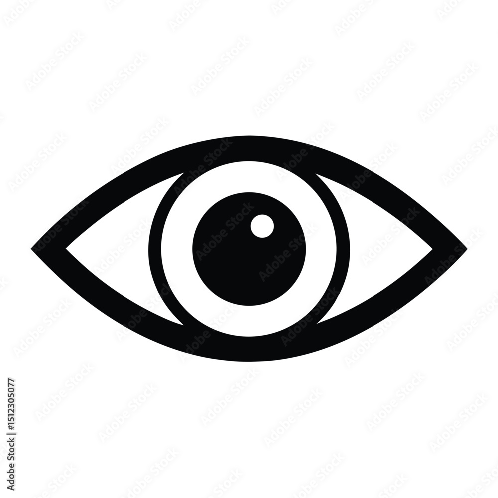 Poster minimalist eye icon with sharp outlines single vector graphic