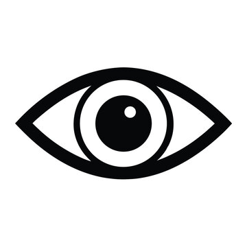 Minimalist eye icon with sharp outlines single vector graphic
