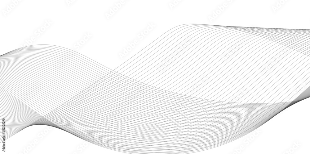 Poster Abstract wavy curve lines background. Abstract frequency sound wave lines and technology curve lines background. Abstract business wave curve lines background. Vector illustration.
