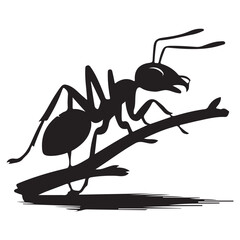 Black ant isolated on white background. Vector illustration EPS 10