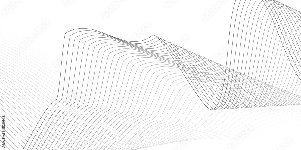 Poster Abstract wave elements. Seamless wave pattern. Wavy curve line art striped graphic template. wavy horizontal lines. Vector border design element