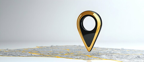 Black And Gold Pixel Art Location Marker