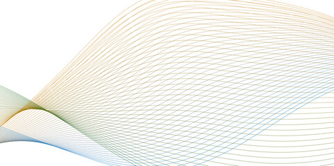 Abstract colorful curved business lines on white paper background.
