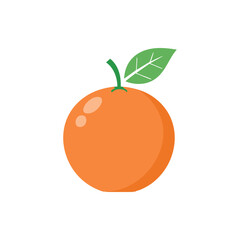 Vector illustration of Vibrant Orange with Green Leaf.