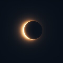 Stunning minimalist solar eclipse creating a celestial spectacle in the night sky