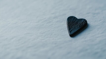 A black heart on a white surface.