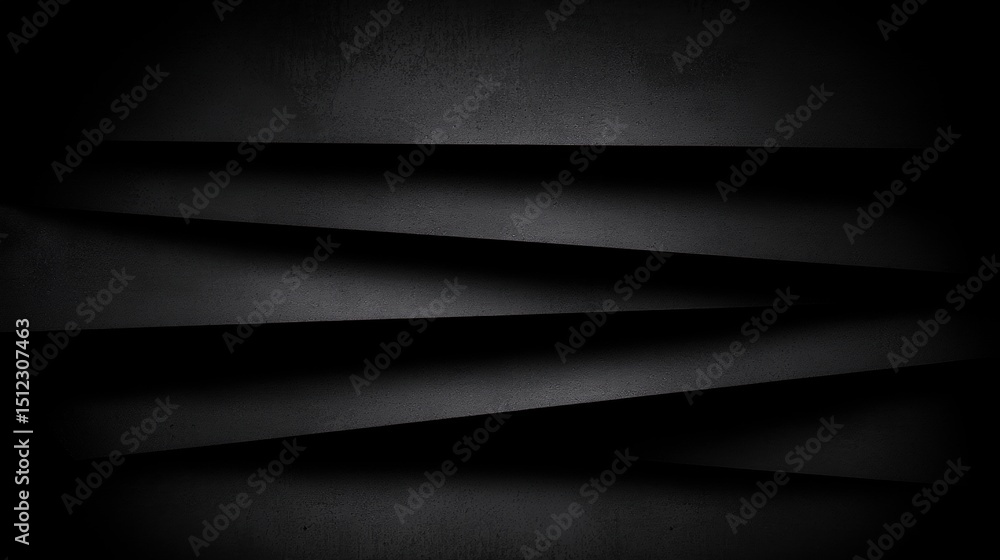 Poster a black and white abstract design with overlapping layers.