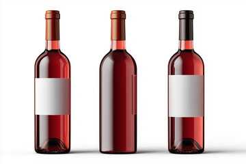 Red wine bottles isolated on transparent background