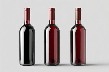 Red wine bottles isolated on transparent background