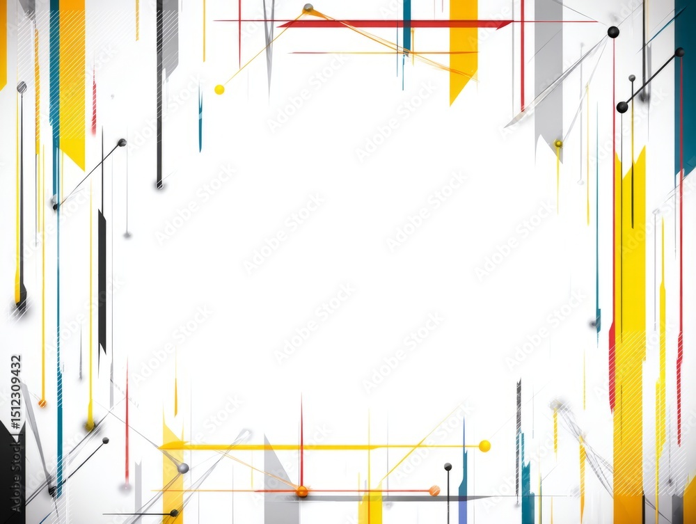 Poster abstract geometric background design, vibrant primary and secondary colors, representing technology 