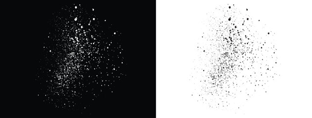 Ink splatter dirty black and white distressed isolated blood background design