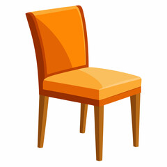 Bright Orange Wooden Chair — Modern Upholstered Seating