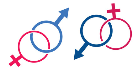 male and female gender symbols or icons vector illustration  Female Male Gender Symbol Isolated on white background .