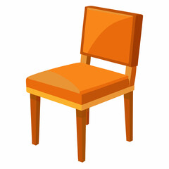 Bright Orange Wooden Chair — Modern Upholstered Seating