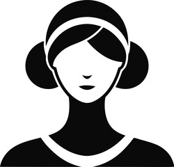 Woman With Spa Headband Silhouette Vector Illustration