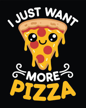 Naklejki Pizza vector T-Shirt Design Art & Illustration, Food t-shirt design