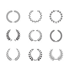 Wreath icon symbol collection. Ornament vector. Wreath icon vector on white background