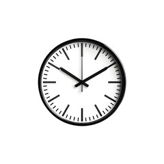 Minimalist vector clock face design isolated on a transparent background