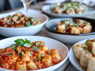 A fine dining vegan event with fusion dishes such as coconut-based Italian gelato and spicy tofu gnocchi