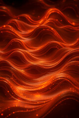Fiery orange abstract waves glowing intensely vibrant energy