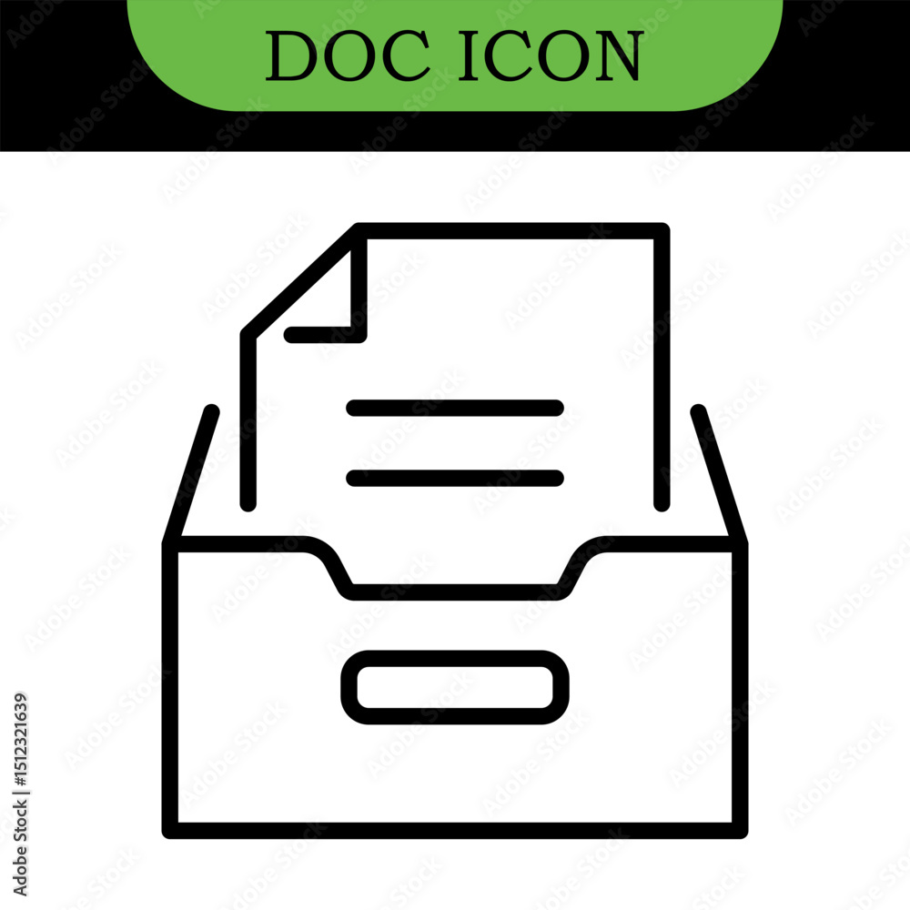 Poster document line editable icons set. vector illustration in thin line modern style of paper documentati