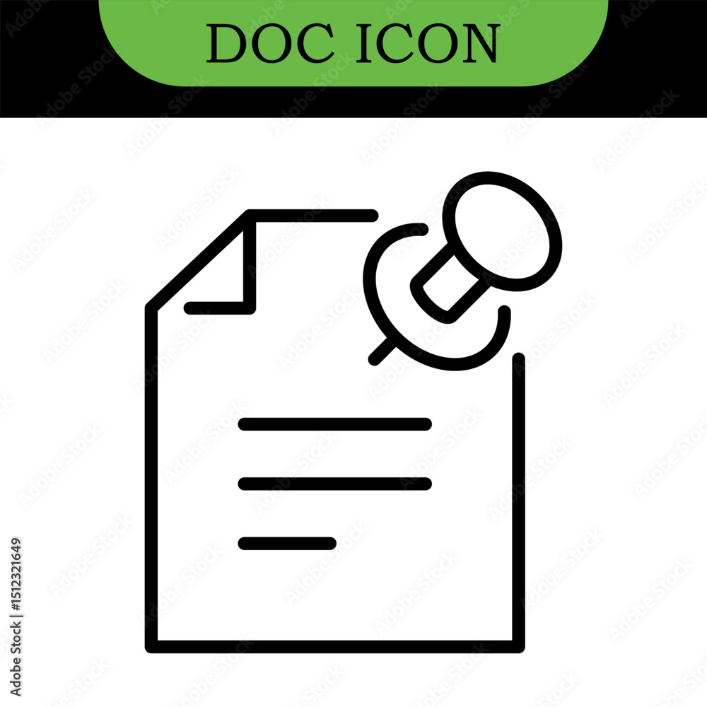 Poster document line editable icons set. vector illustration in thin line modern style of paper documentati