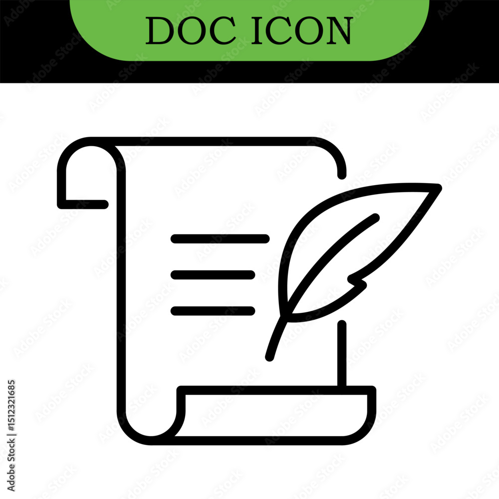 Poster document line editable icons set. vector illustration in thin line modern style of paper documentati