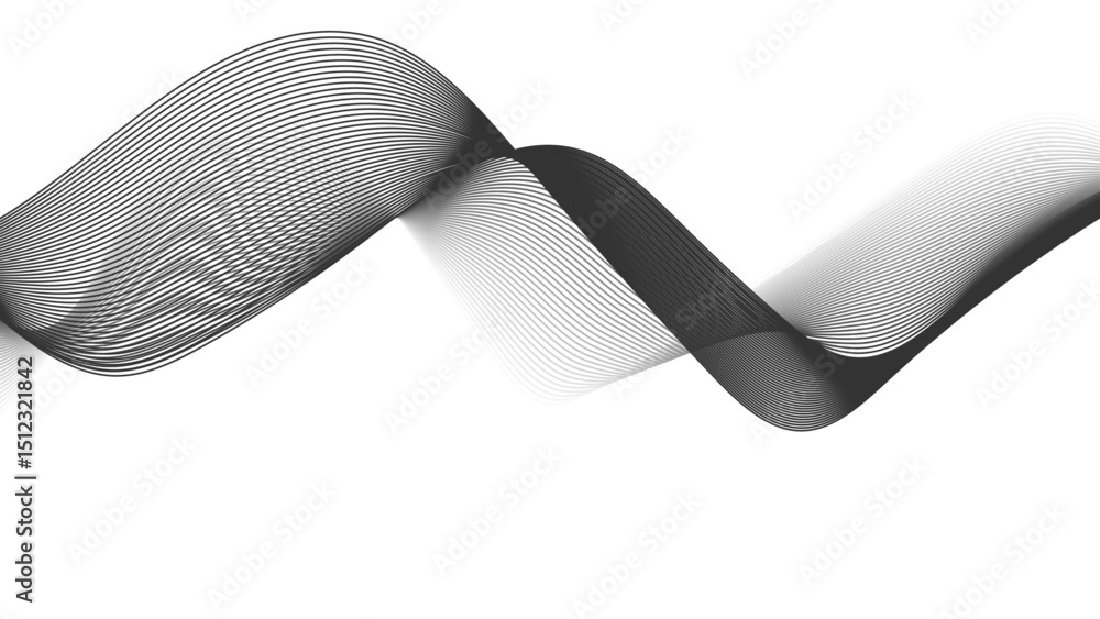 Poster abstract wave element for design. digital frequency track equalizer. stylized line art background. v
