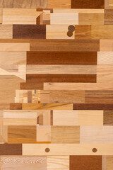 Decorative Wooden Panel Mosaic with Various Tones and Textures