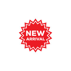 New arrival product tag sign Advertising sticker on transparent background
