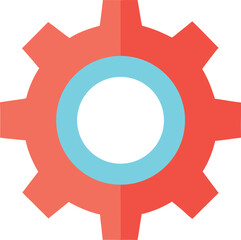 Colored Settings Gear Icon Minimal Flat Vector Art for Customization Options