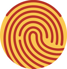 Minimal Colored Flat Fingerprint Vector Illustration for Secure Access