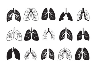 Lungs, people, people body, body part, Lungs vector bundle, Lungs clipart, Lungs silhouette.	

