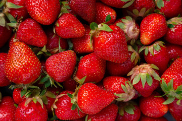 Strawberry. Fresh organic berries macro. Fruit background