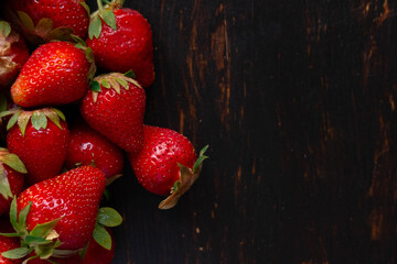strawberry on a wooden background