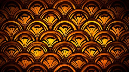 Elegant Golden Art Deco Scallop Pattern Background