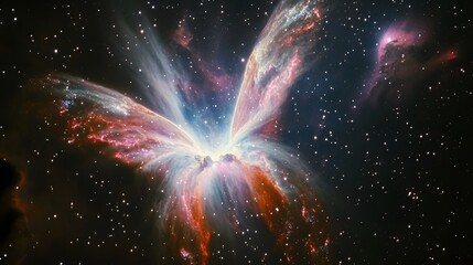 Cosmic Butterfly Nebula, Vibrant Space Exploration Image