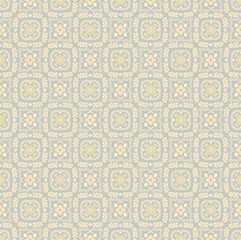 Modern Geometric Floral Scroll Pattern Hand Drawn Art Pieces