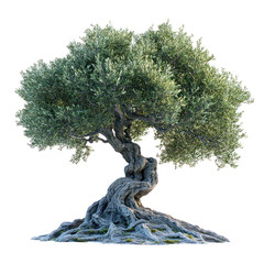 Mature olive tree silhouette
