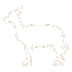 vector illustration of a goat in neon